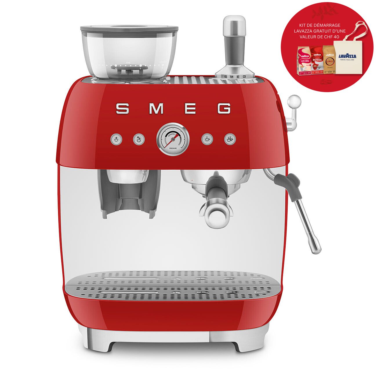 Machine à café Espresso avec broyeur EGF03RDEU Édition-Lavazza