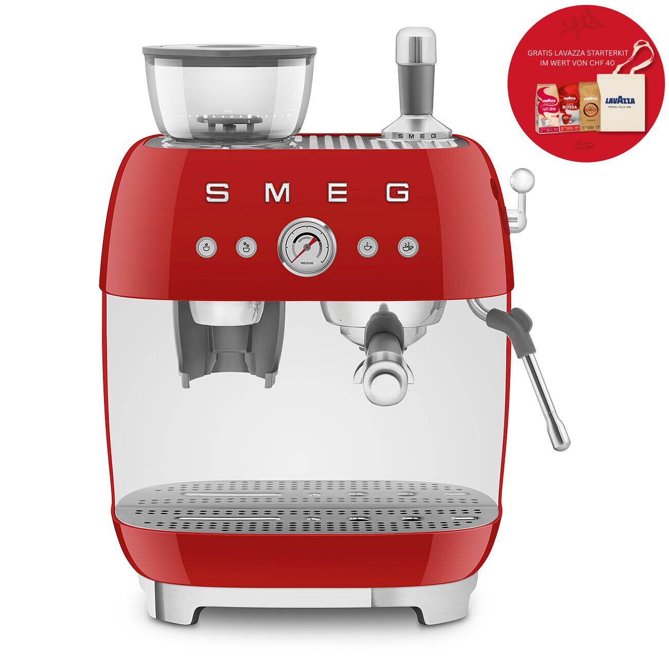 Machine à café Espresso avec broyeur EGF03RDEU Édition-Lavazza