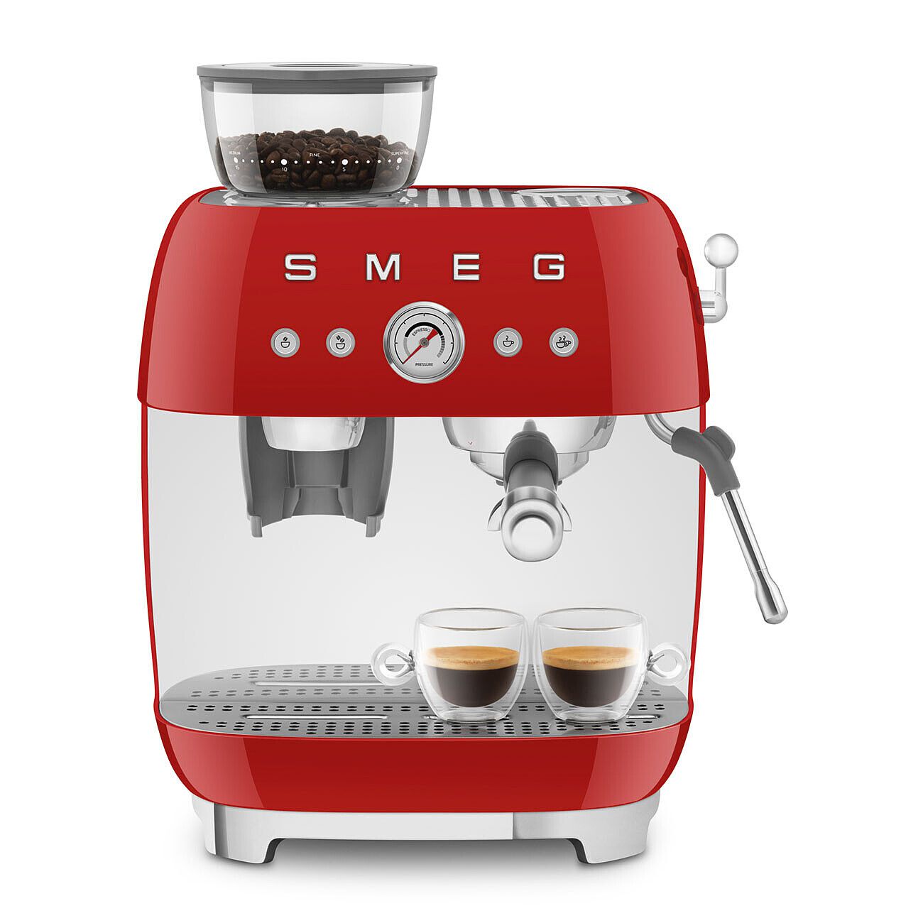 Espresso Coffee Machine with grinder 50 s Style EGF03RDEU SMEG