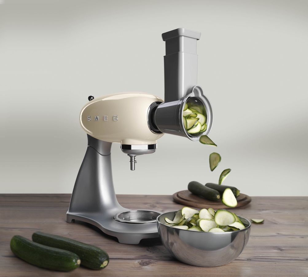 4 Edelstahl-Vorsätze zum Schneiden und Raspeln für Küchenmaschine SMSG01